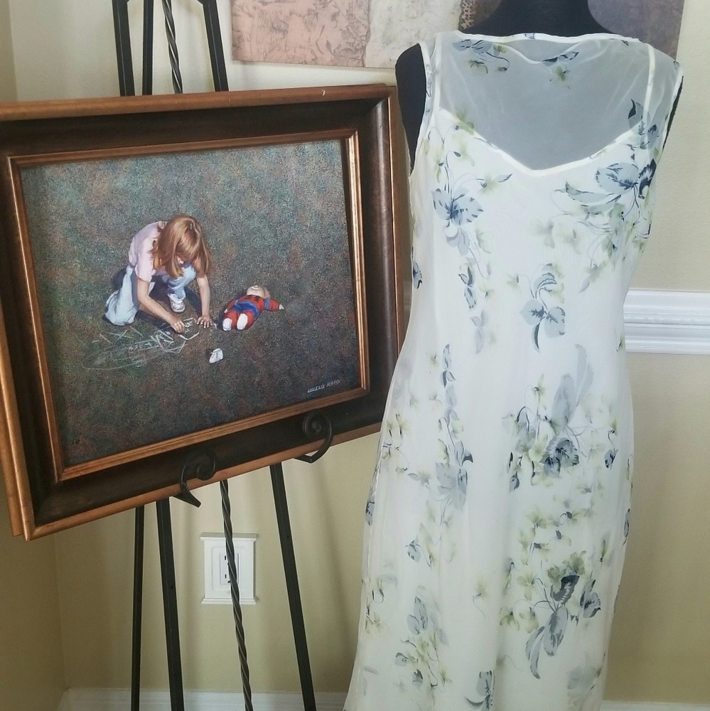 BCBG Maxazaria white floral dress